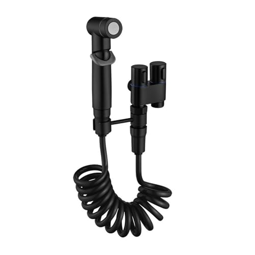 Hand-Bidet-WC-Sprüher-Kit-Aufsatz mit Schlauch for Waschen von Badezimmer-Spülgeräten im Teleskop-Design(Black) von TXLEAPEY