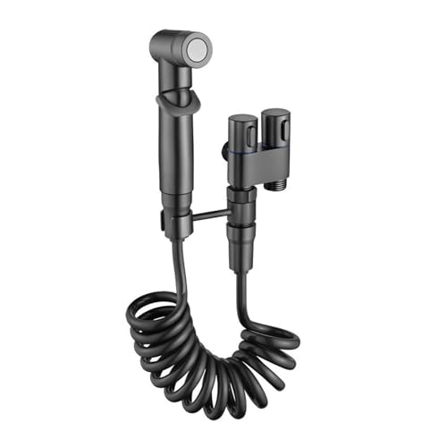 Hand-Bidet-WC-Sprüher-Kit-Aufsatz mit Schlauch for Waschen von Badezimmer-Spülgeräten im Teleskop-Design(Dark Grey) von TXLEAPEY