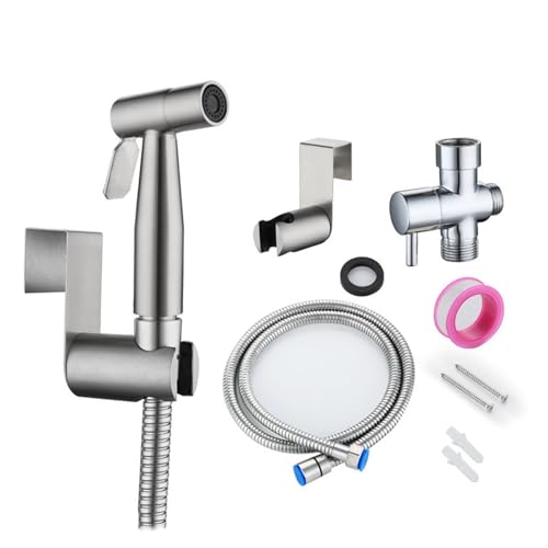 Hand-WC-Bidet-Sprühset, Edelstahl-Handbidet-Wasserhahn for Badezimmer, Handbrause, Duschkopf, selbstreinigend(01) von TXLEAPEY