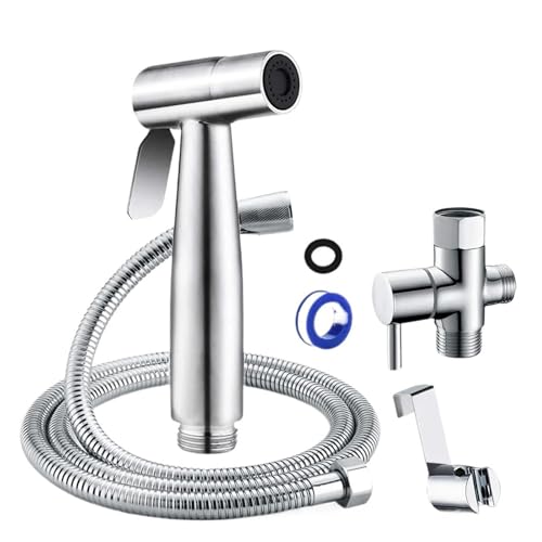 Hand-WC-Bidet-Sprühset, Edelstahl-Handbidet-Wasserhahn for Badezimmer, Handbrause, Duschkopf, selbstreinigend(3 Pcs) von TXLEAPEY