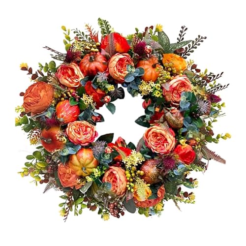 Kürbis Kranz Dekorative Künstliche Herbst Festival Thema Front Tür Bauernhaus Party Dekoration von TXLEAPEY