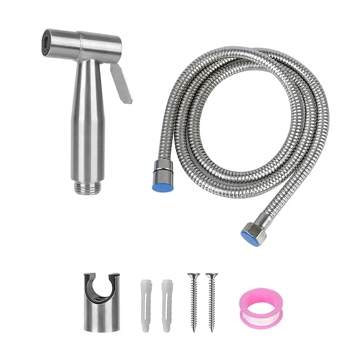 Selbstreinigender Duschkopf aus Edelstahl, Bidet-Sprüher-Set for die Toilette, Handbidet-Wasserhahn for Badezimmer-Handbrause(Black) von TXLEAPEY