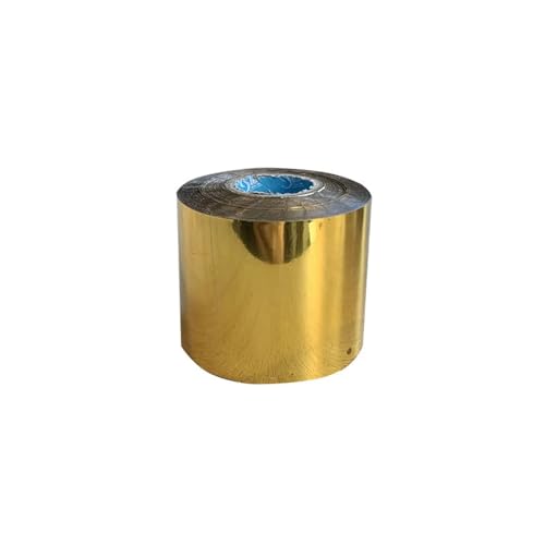 TXLEAPEY 1 Rolle 5 cm x 120 m, 10 Farben, Heißprägefolie, Wärmeübertragung, PVC, Visitenkarten, Prägung beim Drucken, Basteln(Gold) von TXLEAPEY
