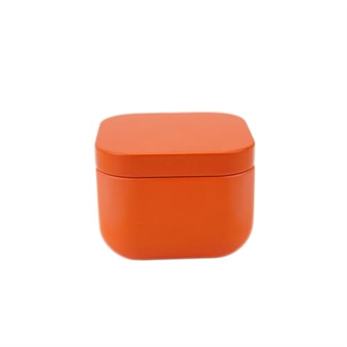 TXLEAPEY 12 stücke Quadratische Kerzengläser 50ml Metallglas Leere Dosen Boxs Candy Pot Home Storage Container Organizer Mit Deckel(Orange) von TXLEAPEY