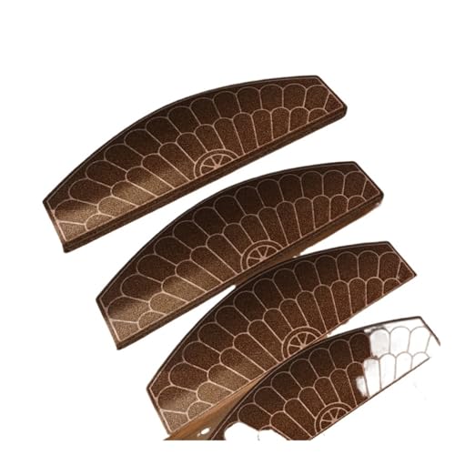 TXLEAPEY 15PCS/30PCS Weiche Treppenmatte Selbstklebende Treppenstufen Teppich rutschfeste Trittmatte Teppich Lauffläche(Coffee,65x24CM 30PCS) von TXLEAPEY