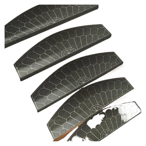 TXLEAPEY 15PCS/30PCS Weiche Treppenmatte Selbstklebende Treppenstufen Teppich rutschfeste Trittmatte Teppich Lauffläche(Grey,65x24CM 30PCS) von TXLEAPEY
