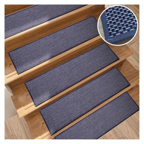 TXLEAPEY 1pc rutschfeste Treppenstufenmatten Imitation Leinen Treppenstufenmatte Wiederverwendbare Selbstklebende Sicherheitsfußmatten Pad(Color3) von TXLEAPEY