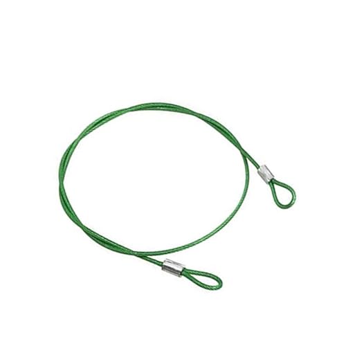 TXLEAPEY 2 Stück 2 mm Dicke Edelstahl-Drahtseil-Hebevorrichtungen mit befestigten Ösenschlaufen, Sicherheits-Edelstahl-Haltebänder(2mm-Green,0.5M) von TXLEAPEY