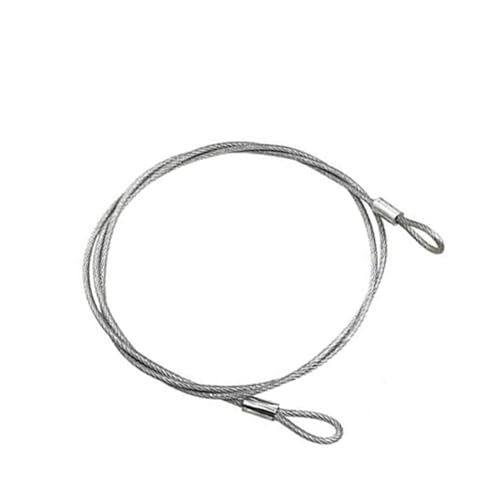 TXLEAPEY 2 Stück 2 mm Dicke Edelstahl-Drahtseil-Hebevorrichtungen mit befestigten Ösenschlaufen, Sicherheits-Edelstahl-Haltebänder(2mm-Transparent,0.3meter) von TXLEAPEY