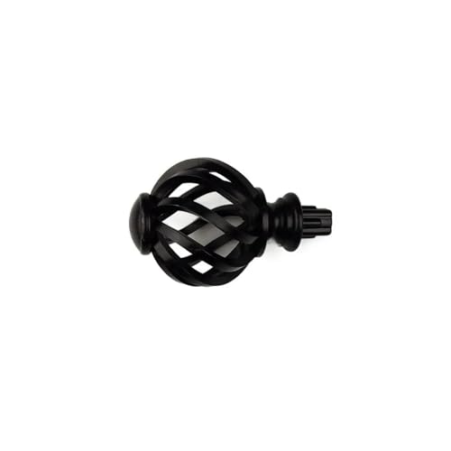 TXLEAPEY 2 stücke Ersatz Vorhang Stange Endstücke Vogelkäfig Spirale Fenster Kopf Stangen Kunststoff Nicht Verformen Ball Drapieren Zubehör Schlafzimmer(Black) von TXLEAPEY