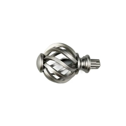 TXLEAPEY 2 stücke Ersatz Vorhang Stange Endstücke Vogelkäfig Spirale Fenster Kopf Stangen Kunststoff Nicht Verformen Ball Drapieren Zubehör Schlafzimmer(Silver) von TXLEAPEY