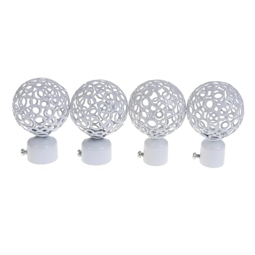TXLEAPEY 2Pcs Vorhang Stange Enden 22mm 28mm Dia Gardinen Stangen Eisen Kappen Endstücke Zubehör(22mm White) von TXLEAPEY