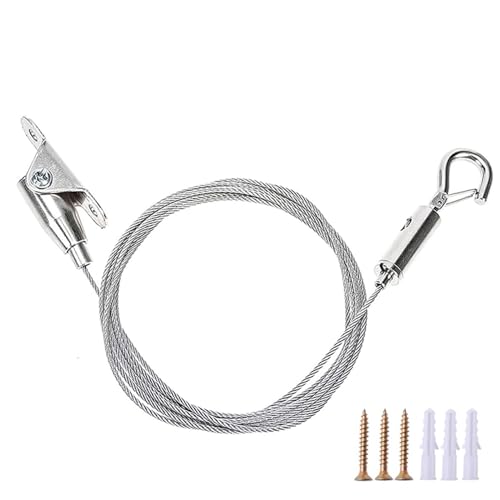 TXLEAPEY 4PCS Draht Seil Aufhänger Einstellbare Lanyard Bilderrahmen Kit Bild Haken for Hängen Rahmen Hängen Draht Galerie Ausstellung drähte(0.5M) von TXLEAPEY