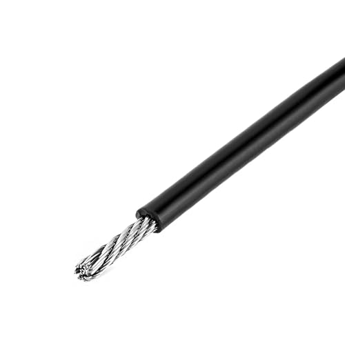 TXLEAPEY 5M-10M PVC-Kunststoffbeschichtetes Edelstahl-304-Drahtseilkabel(Black,5M_5MM After Coating) von TXLEAPEY
