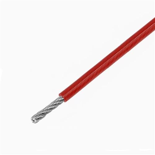 TXLEAPEY 5M-10M PVC-Kunststoffbeschichtetes Edelstahl-304-Drahtseilkabel(Red,5M_4MM After Coating) von TXLEAPEY