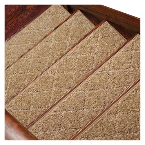 TXLEAPEY 76x20cm Sicherheitstreppenmatte Anti-Rutsch-Treppenstufenteppich mit Selbstklebender weicher Fußmatte for den Innenbereich(Yellow,8pcs) von TXLEAPEY