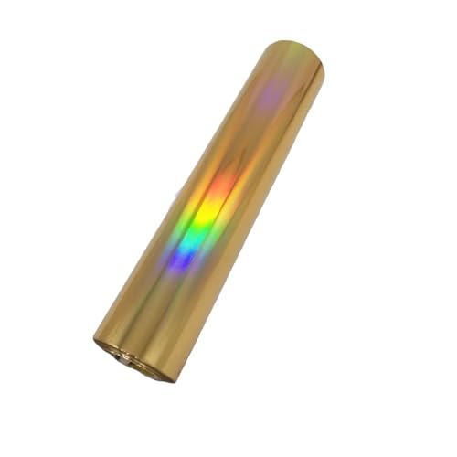 TXLEAPEY 80 m/Rolle, goldfarben, silberfarben, holografische Heißfolienprägepapierrollen for Wärmeübertragung auf DIY-Stoffband, Leder, Kunststoff, Geschenkbox(Laser Gold) von TXLEAPEY