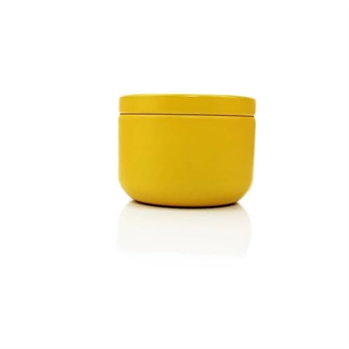 TXLEAPEY 9 Stück runde Metalldosen, Kerzendose, Kerzentopf, Kerzengläser, DIY-Kerzenherstellungsgläser, 50 ml, ätherisches Öl, Weihrauchdosen, Reisebox(Yellow) von TXLEAPEY