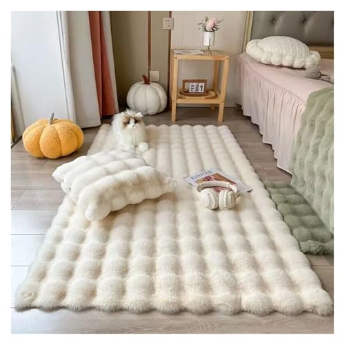 TXLEAPEY Blase Plüsch Teppich for Home Decor Balkon Kissen Kinder Wohnzimmer Flauschigen Mädchen Schlafzimmer Fuß Matte(Beige,60X160cm(23.6x63in)) von TXLEAPEY