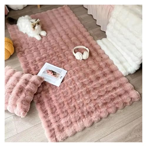 TXLEAPEY Blase Plüsch Teppich for Home Decor Balkon Kissen Kinder Wohnzimmer Flauschigen Mädchen Schlafzimmer Fuß Matte(Pink,60X160cm(23.6x63in)) von TXLEAPEY