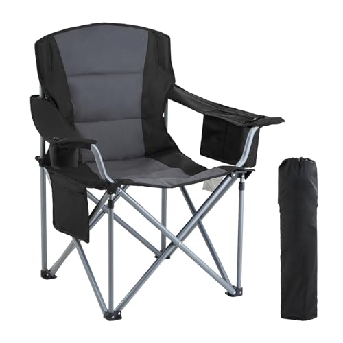TXLEAPEY Camping Klappstuhl for Erwachsene Tragbare Outdoor Lendenwirbelsäule Gepolsterte Arm Stühle for Strand Rasen Picknick Angeln Rucksackreisen von TXLEAPEY