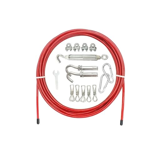 TXLEAPEY EIN komplettes Set, Durchmesser 5 mm, PVC-Kunststoff beschichtetes Edelstahl-Drahtseil, Kabel, Wäscheleine, Traubendraht(12 Meters) von TXLEAPEY