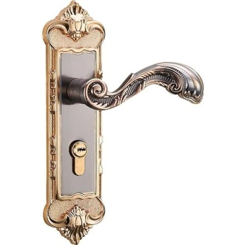 TXLEAPEY Europäischen Stil Retro Türgriff Schloss Aluminium Legierung Vintage Innen Schlafzimmer schloss Diebstahl Hause Zimmer Sicherheit Türschlösser von TXLEAPEY