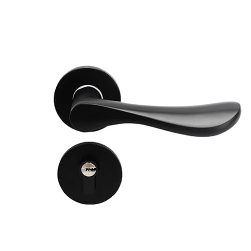 TXLEAPEY Europäischen Stil Türgriff Schloss Aluminium Legierung Moderne Innen Schlafzimmer schloss Diebstahlsichere Hause Zimmer Sicherheit Türschlösser(A black) von TXLEAPEY
