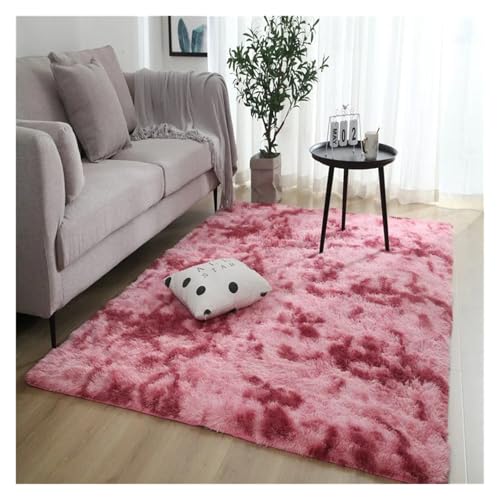 TXLEAPEY Große Teppiche for modernes Wohnzimmer, Langhaar-Lounge-Teppich im Schlafzimmer, pelzige Dekoration, Flauschige Boden-Nachttischmatten(Red,50x160cm) von TXLEAPEY