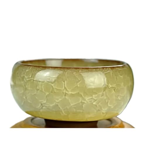 TXLEAPEY Ice Crack Keramik Kerzenhalter DIY dekorative Kerzenhalter for Home Party Hochzeit Kerzenhalter(Yellow) von TXLEAPEY