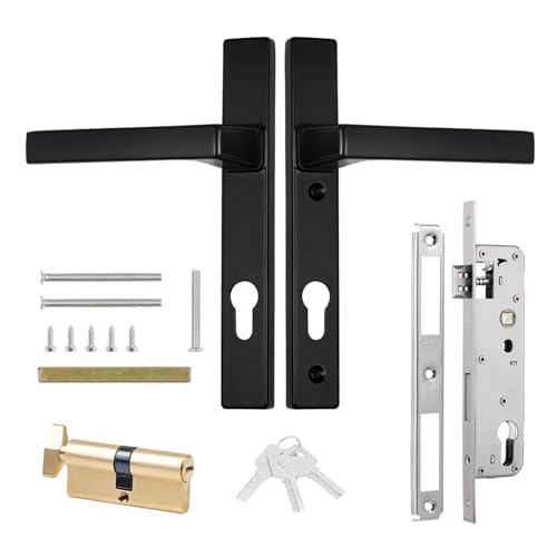 TXLEAPEY Innentürgriff, schwarzer Türgriff, gebrochene Brücke, Aluminium-Türschloss for Balkonglas-Aluminiumtür von TXLEAPEY