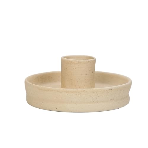 TXLEAPEY Keramik-Aromatherapie-Kerzenständer, brennende Heimdekoration, Desktop-Ornament(Yellow,Style2) von TXLEAPEY