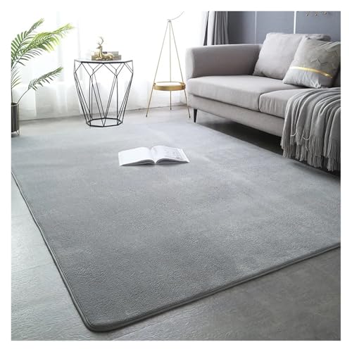 TXLEAPEY Korallensamt-Teppiche for Moderne Wohnzimmerdekoration, Dicker, kurzer Plüsch-Teppich, Kinderschlafzimmer-Spielkriechmatte, Balkonkissen(Gray,150x200cm 59x78in) von TXLEAPEY
