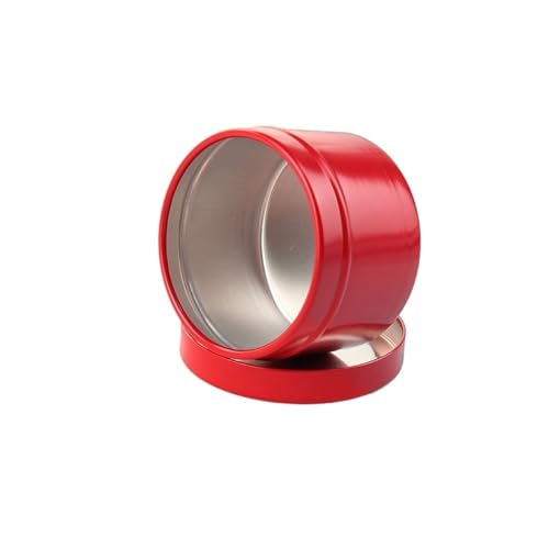 TXLEAPEY Leere Kerzengläser, runde Metalldosen mit Deckel, goldfarben, for die Kerzenherstellung, Kunsthandwerk, Aufbewahrungsbehälter, DIY-Kerzenbehälter, 24er-Pack(Red) von TXLEAPEY