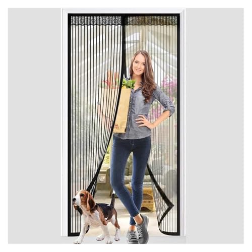 TXLEAPEY Magic Mesh Instant Screen Tür Magnetvorhang Net Magnete Tür Bildschirm(Black,120 x 210cm) von TXLEAPEY