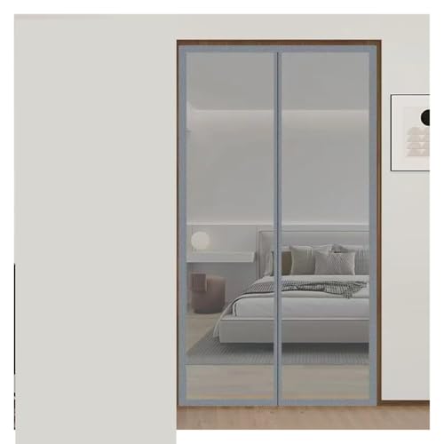 TXLEAPEY Magnetische Vorhänge, automatisches Schließen, magnetische Netze, Selbstklebende Fliegengitter for Schlafzimmer, Türgitter(Gray,W100cm x H180cm) von TXLEAPEY