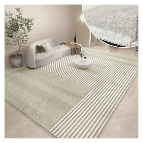 TXLEAPEY Moderne Teppiche for Wohnzimmer, abstrakte große Fläche, Plüschteppiche, Schlafzimmerdekoration, Nachttischteppich, graue verdickte Bodenmatte, Lounge-Teppich(Dark Gray,140x200cm) von TXLEAPEY