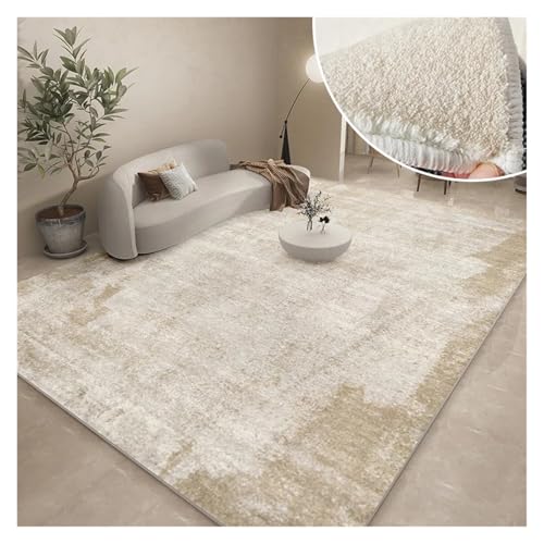 TXLEAPEY Moderne Teppiche for Wohnzimmer, abstrakte große Fläche, Plüschteppiche, Schlafzimmerdekoration, Nachttischteppich, graue verdickte Bodenmatte, Lounge-Teppich(Light Green,80x120cm) von TXLEAPEY