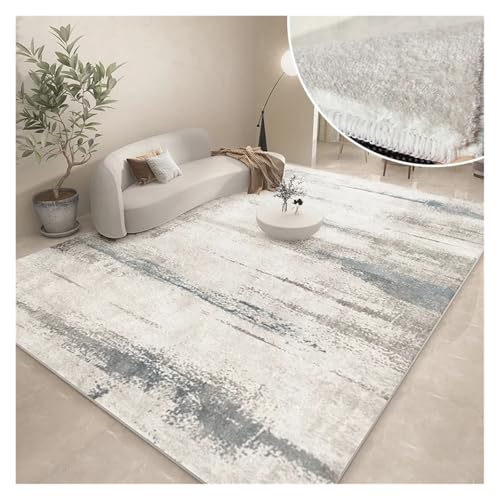TXLEAPEY Moderne Teppiche for Wohnzimmer, abstrakte große Fläche, Plüschteppiche, Schlafzimmerdekoration, Nachttischteppich, graue verdickte Bodenmatte, Lounge-Teppich(Orange,140x200cm) von TXLEAPEY