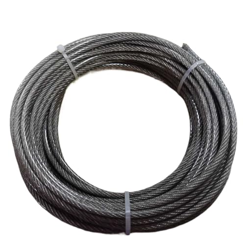TXLEAPEY PVC-Beschichtung 10M/20M/30M 3mm/5mm 7X7 Konstruktion 304 Edelstahl-Drahtseil Weicheres Angel-Hebekabel(10 Meter) von TXLEAPEY