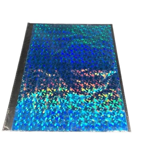 TXLEAPEY Prägefolienpapier 50 Stück Gold Schwarz Rot Laminator Laminiertransfer auf Elegance Laserdrucker Craft 20 x 29 cm A4(Blue Square) von TXLEAPEY