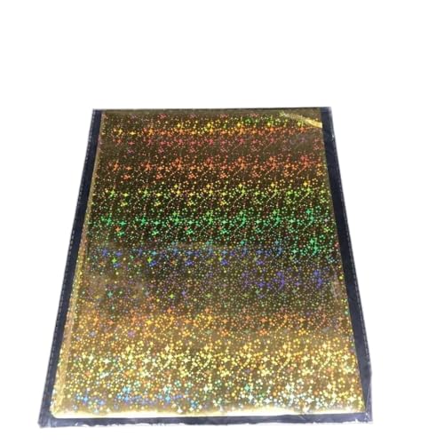 TXLEAPEY Prägefolienpapier 50 Stück Gold Schwarz Rot Laminator Laminiertransfer auf Elegance Laserdrucker Craft 20 x 29 cm A4(Gold Gilter) von TXLEAPEY