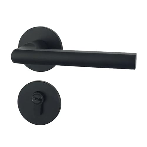 TXLEAPEY Schlafzimmer Retro Innentürschloss Robuster Türgriff Küche Haustür Möbel Aluminium Türbeschläge Badezimmer mit Schlüsselschloss(Straight handle) von TXLEAPEY
