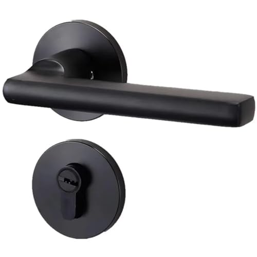 TXLEAPEY Schlafzimmer Split Silent Türschloss Hardware Black Space Aluminium Türgriff Innen-/Schlafzimmertürschloss von TXLEAPEY