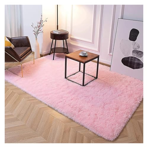TXLEAPEY Schlafzimmer Teppich Flauschige Teppiche for Wohnzimmer Große Nachttisch Kinder Spiel Matte Weiche Wohnkultur Balkon Shaggy Decke(Light pink,80x160cm I 31x62in) von TXLEAPEY