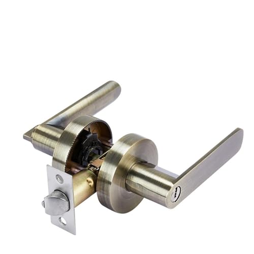 TXLEAPEY Silent Room Türschloss, rundes, Innentürgriffschloss mit Schloss, Kernriegel Schlüssel, Griffschloss aus Aluminiumlegierung(Green Bronze) von TXLEAPEY