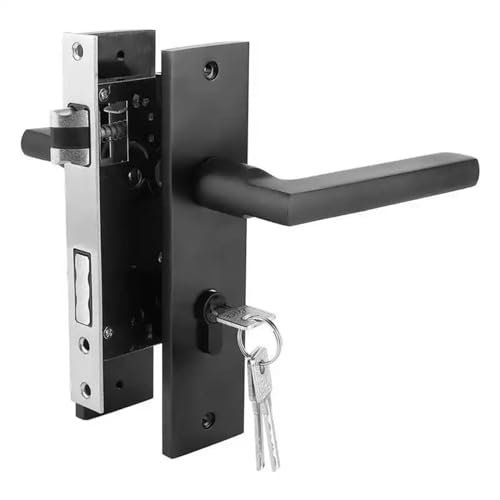 TXLEAPEY Space Aluminium Mechanisches Türgriff-Schloss-Set Home Security Heavy Duty Reversible Mute Türschloss for Innen- und Außentüren von TXLEAPEY