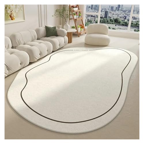 TXLEAPEY Teppiche, Wohnzimmerteppich, großer Bereich, weicher, Flauschiger Teppich, Heimdekoration, weiße Fußmatten, Schlafzimmer-Nachttischmatte, Shaggy(4-YD,140x200cm) von TXLEAPEY