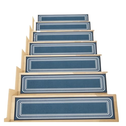 TXLEAPEY Treppenstufenteppich for den Innenbereich, rutschfeste Bodenmatte mit wiederverwendbarer Selbstklebender Sicherheits-Trittmatte for Schutz des Teppichs(Blue,5PCS) von TXLEAPEY