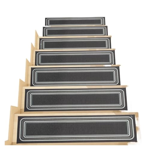 TXLEAPEY Treppenstufenteppich for den Innenbereich, rutschfeste Bodenmatte mit wiederverwendbarer Selbstklebender Sicherheits-Trittmatte for Schutz des Teppichs(Dark Grey,7PCS) von TXLEAPEY